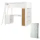 【LEVANA】StudyLoft 書桌高架床+MIT天絲護脊獨立筒床墊(兒童床/成長床/多功能床/書桌床)