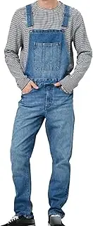 [DGHM-JLMY] Men's Adjustable Straps Jean Jumpsuit Regular Joker Fashion Denim Bib Comfort Fit Denim Workwear