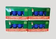 Vintage Christmas Blue Lamps C-9.25 120V Outdoor Intermediate Base Set Of 16