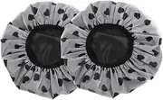 EPIGEIST 2pcs Shower Cap Hair Cap for Shower Reusable Hair Processing Caps Curly Hair Sleep Cap Plastic Hair Caps Sleep Hair Bonnet Shower Hair Cap Bathing Cap Hair Drying Cap Black