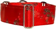 Extra Soft Martingale Dog Collar for Greyhound Saluki Whippet and Other Breeds with Similar Neck 2" Wide (Red XL 17"-22)
