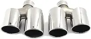 Compatible For Alfa Romeo Giulia Juliet exhaust pipe modification with four leaf clover carbon fiber tailpipe(Silver)
