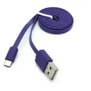 Purple 6ft Long USB Cable Flat Charger Power Wire Data Sync Cord for CELL PHONES