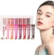 Liquid Lip Gloss,8X Fruit Flavoured Lip Oil For Dry Lips - Gloss In Assorted Fruity Flavors, Clear Glossy Care Gloss, Gloss Collection Makeup Set For Girls And Women Makeup
