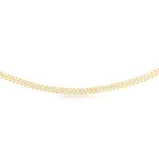 Sterling Silver Two Tone Pave Curb 180 Gauge 50cm Chain