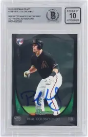 Paul Goldschmidt Diamondbacks Signed 2011 Bowman Draft MLB BAS 10 Rookie Card