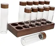 ULTECHNOVO Coffee Bean Display Stand Coffee Bean Tubes Single Dose Coffee Bean Storage Tubes Coffee Vials Coffee Storage Organizer Coffee Storage Holder Coffee Bean Vials Wooden