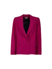 Fuchsia Textured Double Breasted Blazer