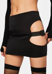 [Ivy Berlin] Neoprene Cut-Out Mini Skirt