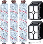 3 Multi Surface Brush Rollers for Bissell Crosswave 17132 2225N Series, with 2 Vacuum Filters and 1 Cleaning Brush, 3-in-1 Bissell Accessories Crosswave for 1785 2306 2305 Series