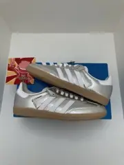 adidas Samba OG Silver Metallic Cracked Leather JR0035 Women's Size 9.5 IN HAND