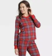 Wondershop PJ Pajama Long Sleeve Shirt size XXL - Red/Plaid - NEW