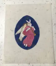 REDUCED AGAIN! VTG Bunny Angel Hand Painted Needlepoint Canvas 18 Mesh