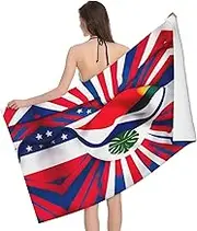 VPPUR Costa Rica Flag Print Camping Bath Towel 52 x 32 in Soft Highly Absorbent Quick Dry Towels for Bathroom