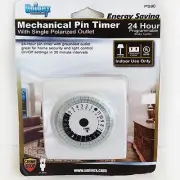 Mechanical Pin Timer With Single Polarize AC Outle/ Light Lamp Outlet Switch