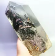 7.75lb Natural Red/Green Ghost Phantom Quartz Crystal Tower Obelisk Wand Point