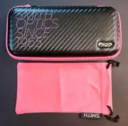 SMITH OPTICS Glasses Sunglasses Carbon Fiber Style Pink Zipper Hard Case Shell