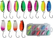 Metal Sequins Baits - Sequins Spoon Single Hook Lure,Colorful Shiny Coating Fishing Accessory for Catching Bass, Catfish, House Mouth, Trout