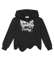 [Moschino Kids] Moschino Kids Printed cotton jersey hoodie Y 12 black
