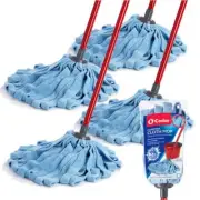 O-Cedar Wet Cloth Mop Washable Absorbent Microfiber Carbon Steel Handle (4-Pack)