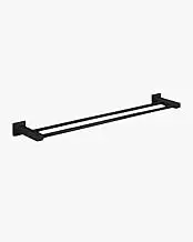 Double Square Towel Rail Holder Shelf Wall Mounted Brass Black Bath 900 New