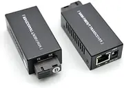 Lyaciomn 1 Pair Gigabit 100/1000M A/B SC Ethernet Fiber Switch Media Converter Rj45 Optic Transceiver 20KM Fibra Switch Black