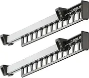 [LOOTICH] 312mm Extendable Pull Out Cupboard Wardrobe Rail Organizer Metal Rack for 12 Clothes Hangers Pack of 2
