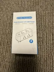 Outlet Extender Surge Protector USB - TROND Multi Plug Splitter White