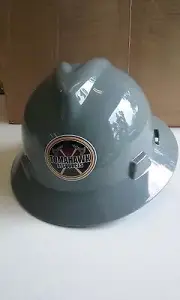 MSA 475367 V-Gard Full Brim TOMAHAWK Hard Hat - Fas-Trac Suspension - Gray