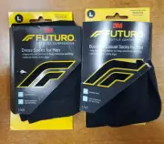 2 Pk: Futuro Business Casual Moderate Compression Socks Men LARGE BLACK (AC2487)