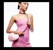 NEW Betsey Johnson WATER DROPLET HEART CROSSBODY BLUSH In Pink