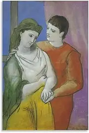 Famous Pablo Picasso Poster《The Lovers 》Canvas Wall Art Pablo Picasso Prints Pablo Picasso Painting for Home Decor Picture 50x70cmx1 No Frame