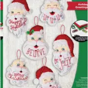 Festive Felt Magic: DIY Holiday Greetings Ornament Kit - 6 Piece Set for Arts an