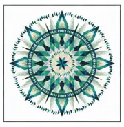 Moonglow Cactus 96" X 96" Stonehenge Gradations II Foundation Paper Pieced Quilt