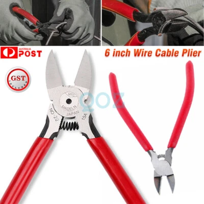 150mm 6" Flush Cut Side Cutters Diagonal Cutting Pliers Wire Cable Nippers Tools