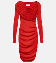 [Giuseppe di Morabito] Giuseppe di Morabito Hooded jersey minidress AU 14 red