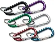 Lucky Line Aluminum Carabiner Clip Set, 20-50 Pack, Snap C-Shape Link Key Chain, Nickel-Plated Key Ring, Light Weight and Durable
