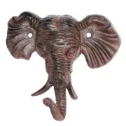Cast Iron Wall Mount Male Elephant Head Hook coat hat key ring bath towel rack