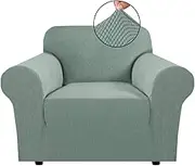 Smarcute Couch Cover 1 Piece Stretch Stylish Furniture Cover/Protector Featuring Jacquqard Textured Twill Fabric, High Spandex Slipcover Machine Washable/Skid Resistance (1 Seater, Sage)