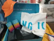 Sparkling Ice Summer Party Pack-Beach Towel-Bucket Hat-Koozie Cooler+-New w/Box