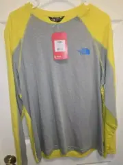 The North Face NWT Glossary Tee Acid Yellow/Monument Grey Long Sleeve