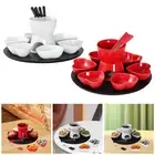 Ceramic Chocolate Hot Pot Fondue Pot Melting Pot Set for Cheese Caramel