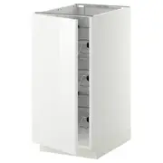 METOD base cabinet with wire baskets, white/Ringhult white, 40x60x80 cm
