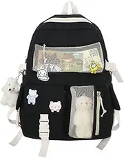 [Xatteua] Backpack Set,High Capacity Cute Aesthetic Girls School Bag - Multiple Pockets Anime Backpack For Girls, College Students, Holds Books, Laptops, Documents