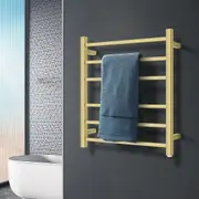 ACA Bathroom Square Heated Towel Rail Rack Warmer Wall Mounted 6 Bars Stainless Steel Brushed Yellow Gold SAA