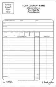 500 Multi-Purpose Receipts / Numbered / 2 Part Carbonless / 5.5 x 8.5 TMG014