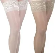 GABRIALLA Sheer Graduated Compression Thigh High Stockings (20-22 mmHg) H-40 2 Pack