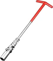 Spark Plug Wrench SENRISE T-Handle Universal Joint Spark Plug Removal Tool for Fastening and Demolition of The Spark Plug Sleeve (Long, 21mm)