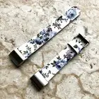 FL-2-CH3 Soft Leather Floral Band Strap with Adapters for Fitbit Charge 3