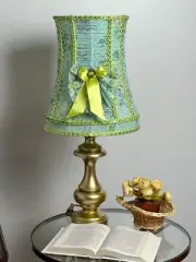 Victorian lampshade guipure decorated with textile ribbon and sequins